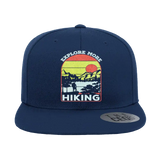 Explore More Hiking Embroidered Flat Bill Cap